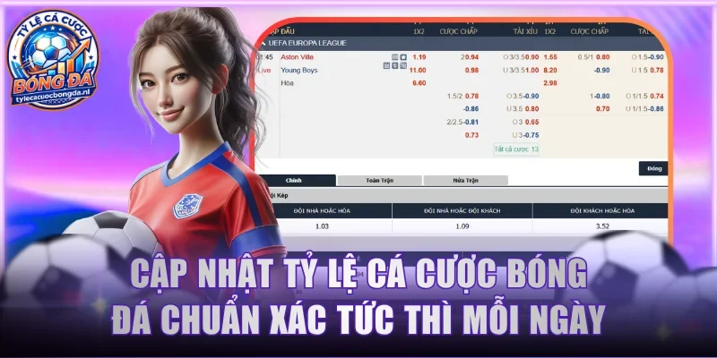 Cập nhật tỷ lệ cá cược bóng đá chuẩn xác tức thì mỗi ngày