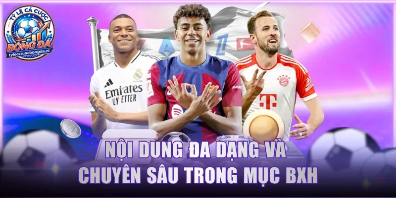 Nội dung đa dạng và chuyên sâu trong mục BXH