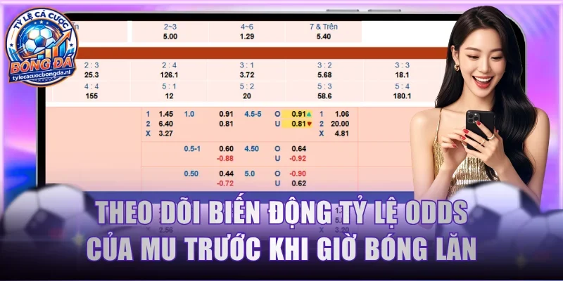 Theo dõi biến động tỷ lệ odds của MU trước khi giờ bóng lăn